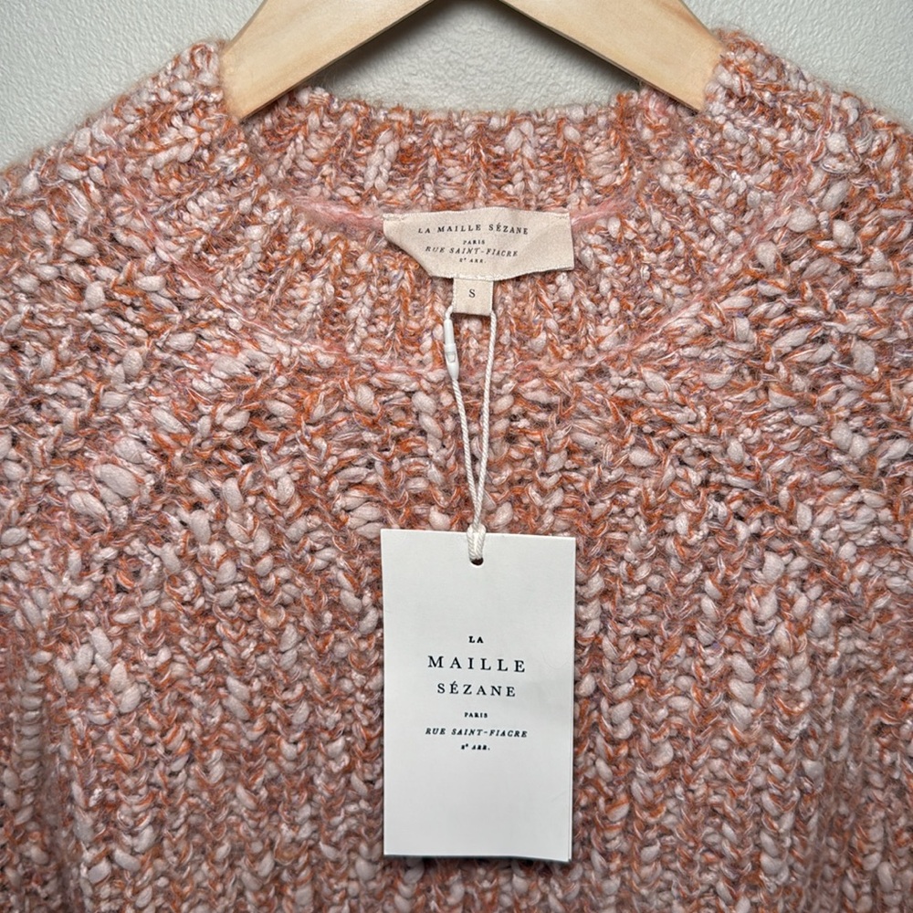 SEZANE Lyra Chunky Knit Jumper / Sweater in Earth / Terre sz S - Picture 7 of 13